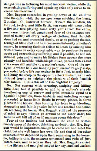 Attack of Baggett's House story from the book Indian Depredations in Texas by J. W. Wilbarger