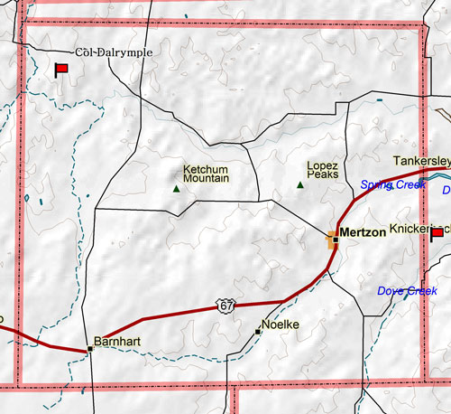 Map of Irion County Historic Sites