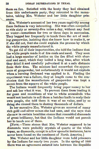 James Webster story from the book Indian Depredations in Texas by J. W. Wilbarger