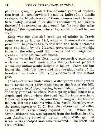 Josiah Wilbarger story from the book Indian Depredations in Texas by J. W. Wilbarger