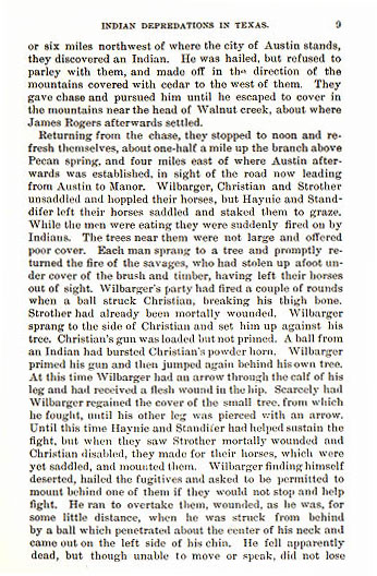 Josiah Wilbarger story from the book Indian Depredations in Texas by J. W. Wilbarger