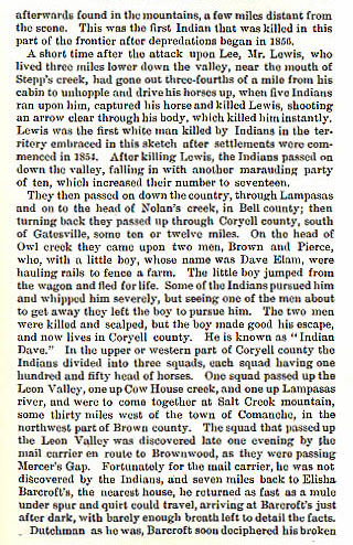Lewis, Brown, Pierce and Elam story from the book Indian Depredations in Texas by J. W. Wilbarger