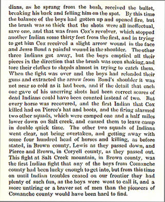 Lewis, Brown, Pierce and Elam story from the book Indian Depredations in Texas by J. W. Wilbarger