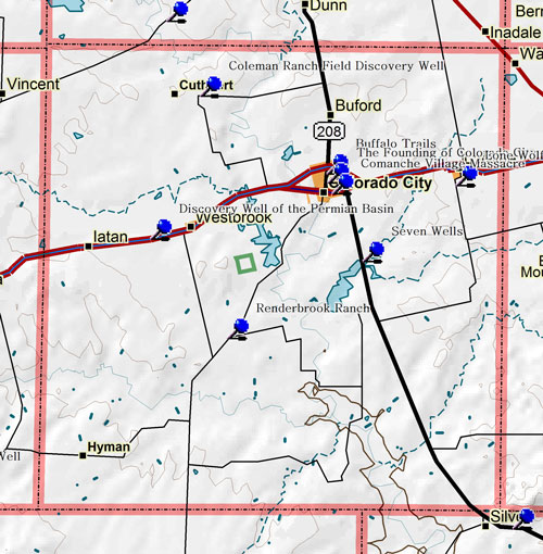 Map of Mitchell County Historic Sites