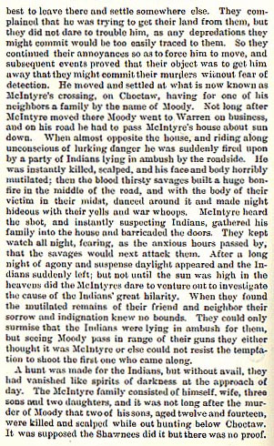 Murder of Moody, McIntyre's two Sons and Sewell story from the book Indian Depredations in Texas by J. W. Wilbarger