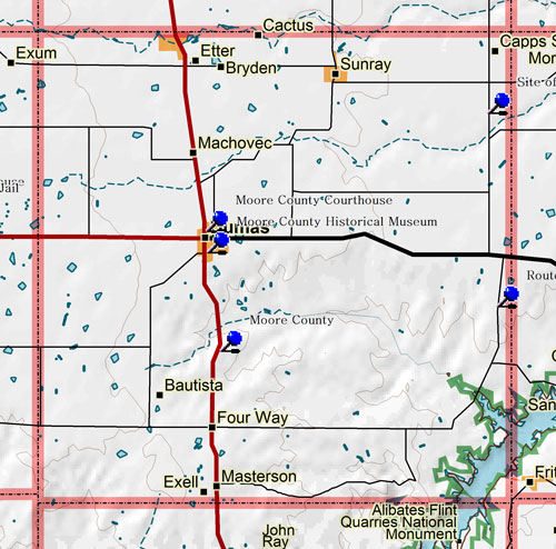 Map of Moore County Historic Sites