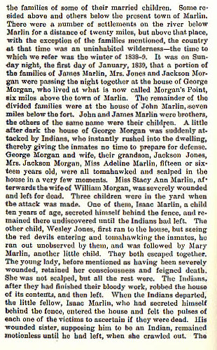 The Morgan Massacre and Bryant's Defeat story from the book Indian Depredations in Texas by J. W. Wilbarger