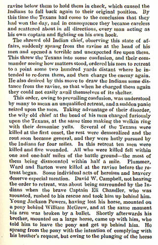 The Morgan Massacre and Bryant's Defeat story from the book Indian Depredations in Texas by J. W. Wilbarger
