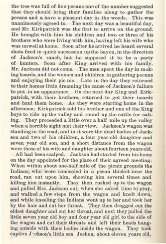 Massacre of Mose Jackson's Family story from the book Indian Depredations in Texas by J. W. Wilbarger