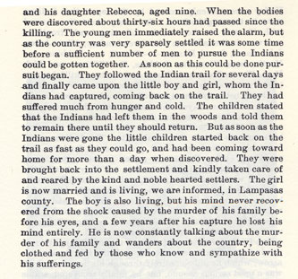 Massacre of Mose Jackson's Family story from the book Indian Depredations in Texas by J. W. Wilbarger