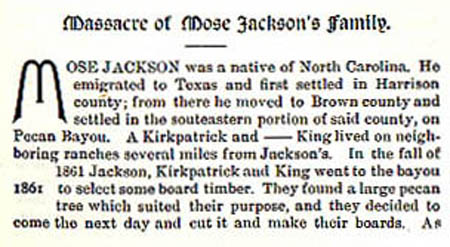 Mose Jackson story by Wilbarger