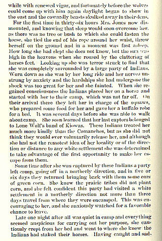 Mrs. Jones story from the book Indian Depredations in Texas by J. W. Wilbarger