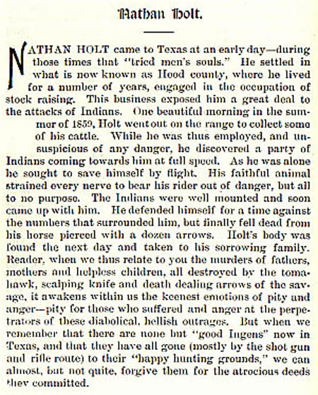 Nathan Holt story by Wilbarger