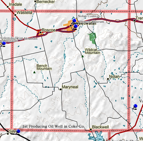 Map of Nolan County