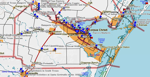 Map of Nueces County Historic Sites