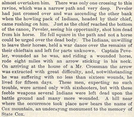 Peveler and Cox story by Wilbarger