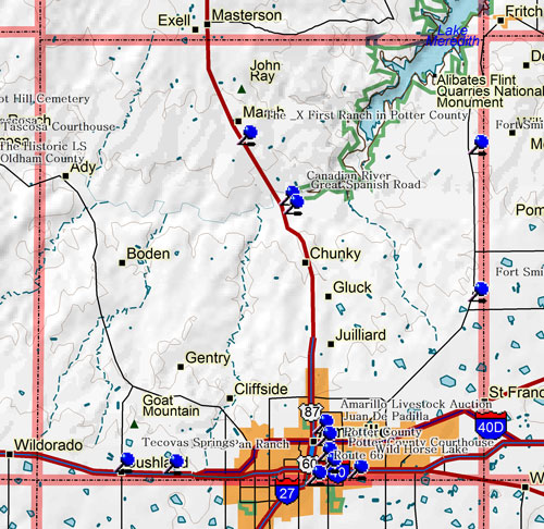 Map of Potter County