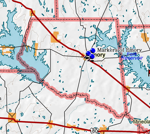 Map of Rains County