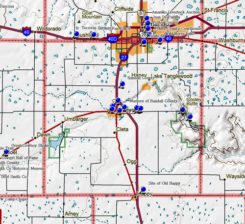 Map of Randall County