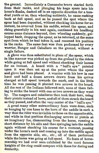 Riding Match between Rangers and Comanches story from the book Indian Depredations in Texas by J. W. Wilbarger