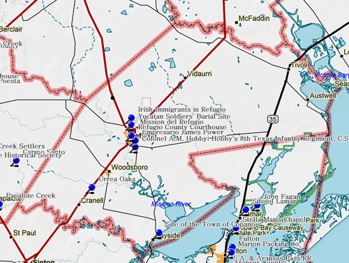 Map of Refugio County