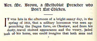 Rev. Mr. Brown, a Methodist Preacher who Don't Eat Chicken