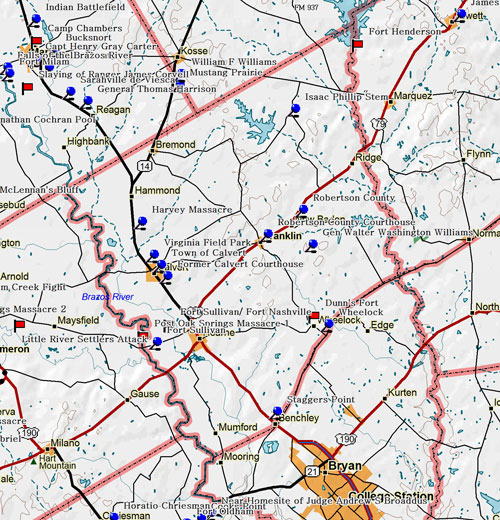 Map of Robertson County Historic Sites