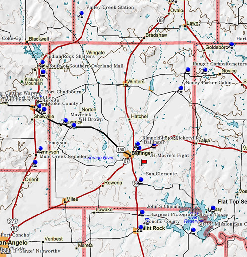 Map of Runnels County