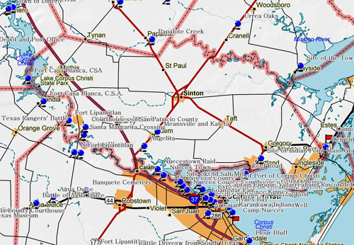 Map of San Patricio County