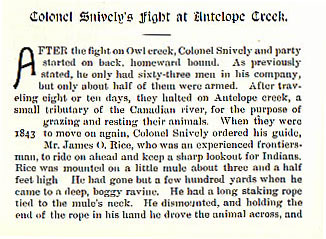 Colonel Snively's Fight at Antelope Creek 