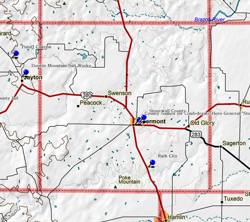 Map of Stonewall County