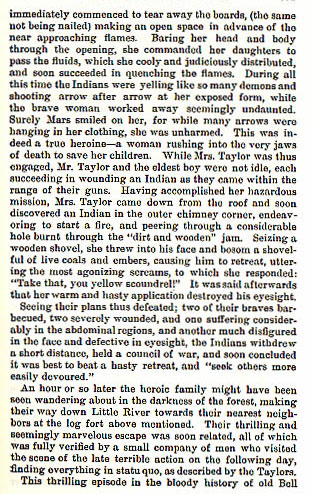 Heroic Defense of the Taylor Family story from the book Indian Depredations in Texas by J. W. Wilbarger