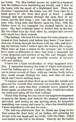 The Indian Hater story from the book Indian Depredations in Texas by J. W. Wilbarger