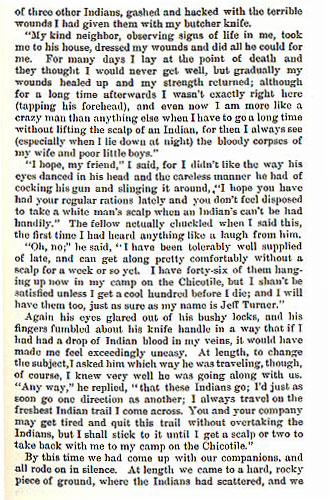 The Indian Hater story from the book Indian Depredations in Texas by J. W. Wilbarger