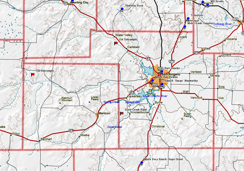 Map of Tom Green County