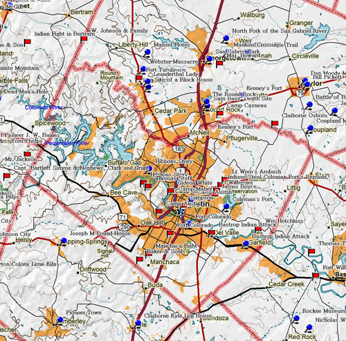 Map of Travis County