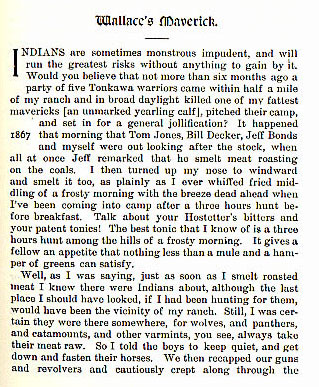 Wallace's Maverick story from the book Indian Depredations in Texas by J. W. Wilbarger