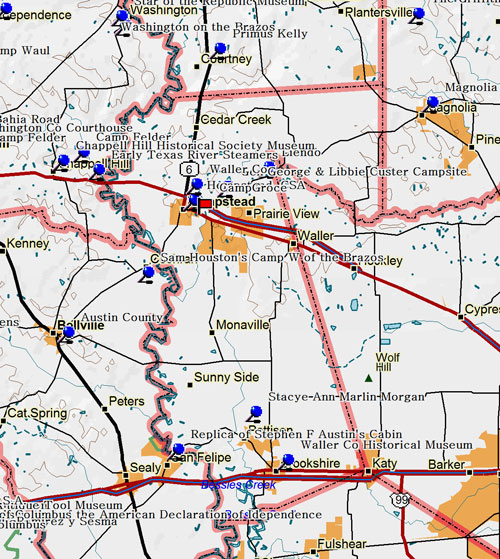 Map of Waller County