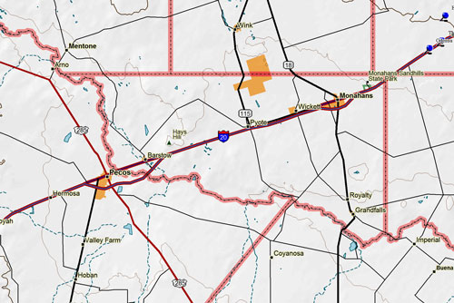 Map of Ward County