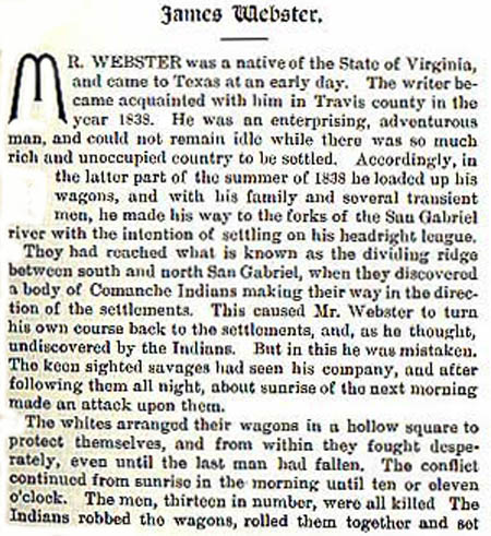 James Webster story by Wilbarger