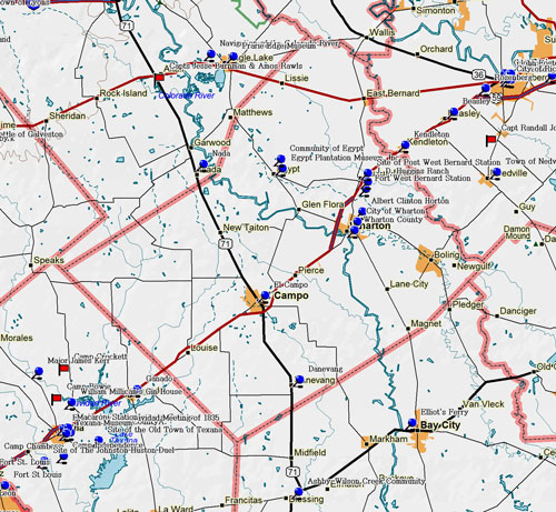 Map of Wharton County