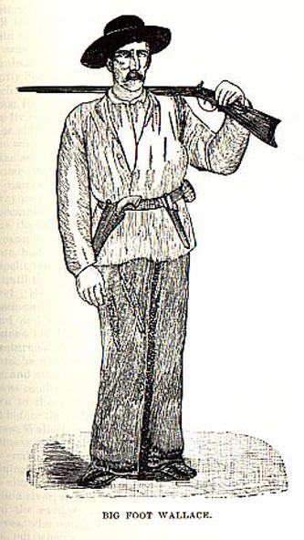 Big Foot Wallace picture from the book Indian Depredations in Texas by J. W. Wilbarger
