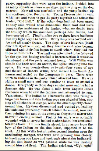 William Willis story from the book Indian Depredations in Texas by J. W. Wilbarger