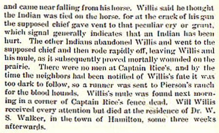William Willis story by Wilbarger