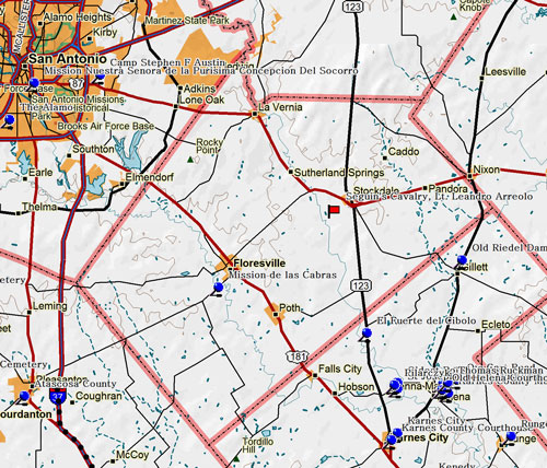 Map of Wilson County