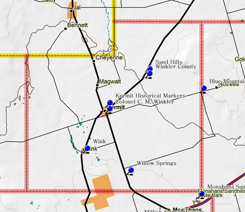 Map of Winkler County