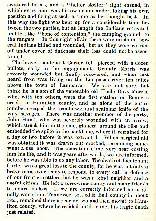 Witcher and Carter story from the book Indian Depredations in Texas by J. W. Wilbarger