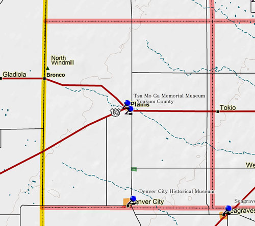 Map of Yoakum County