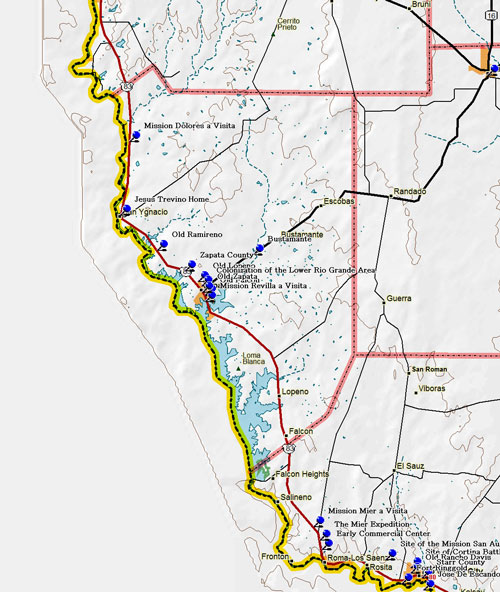 Map of Zapata County