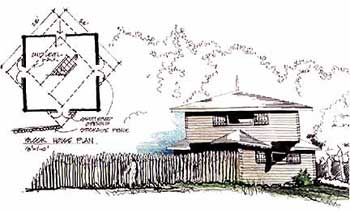 Drawing of Fort Abercrombie